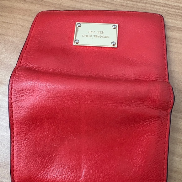 Michael Kors Scarlet Leather Wallet with Gold Accent - Picture 11 of 11
